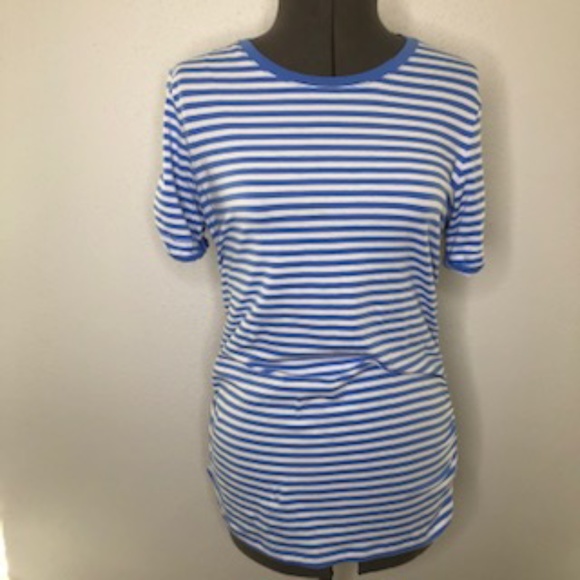 MICHAEL Michael Kors Zip Short Sleeve Scoop Neck Top Size L - Picture 3 of 9